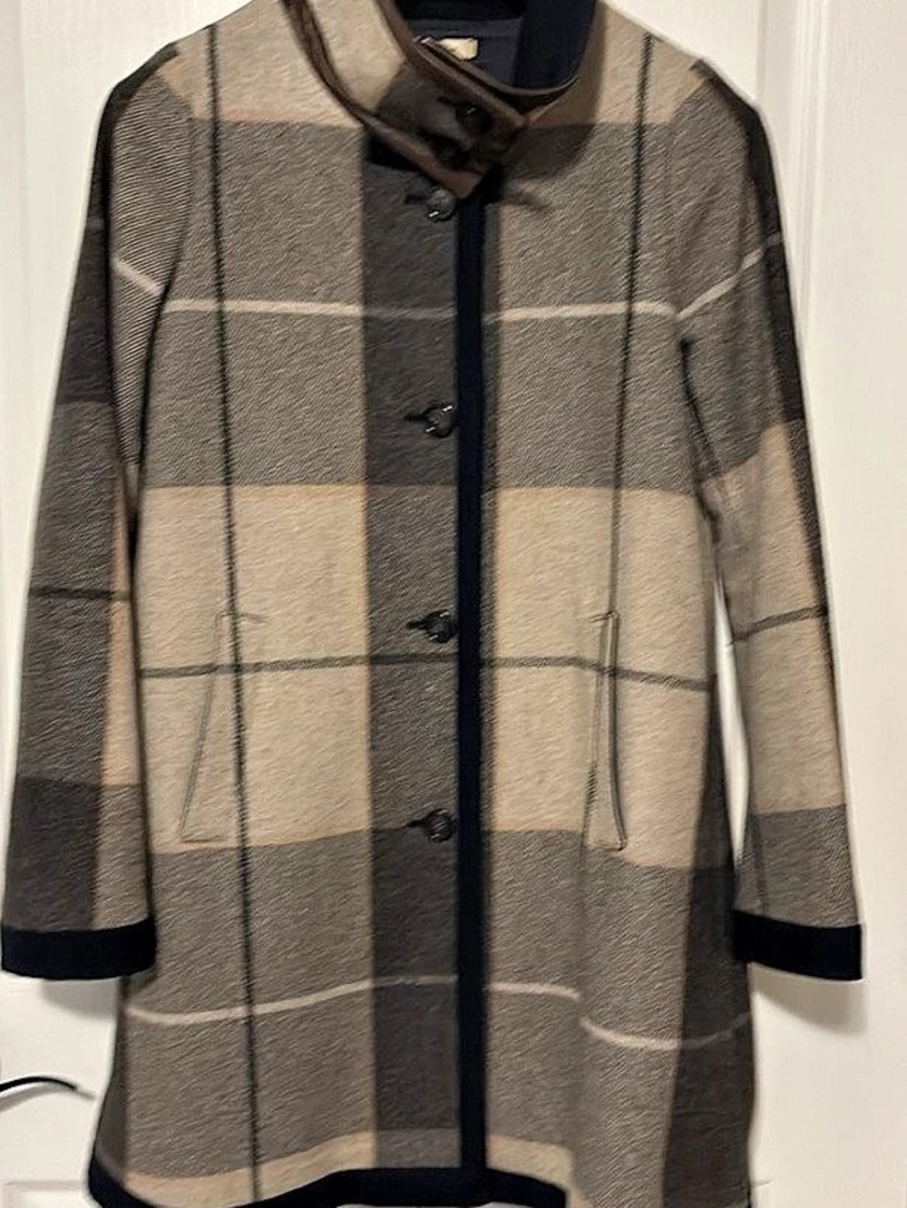 Club Monaco Italian Wool Glen Plaid Coat sz. Small-Med